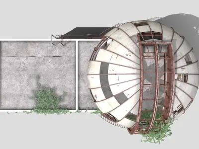 Observatory Low-poly 3D model