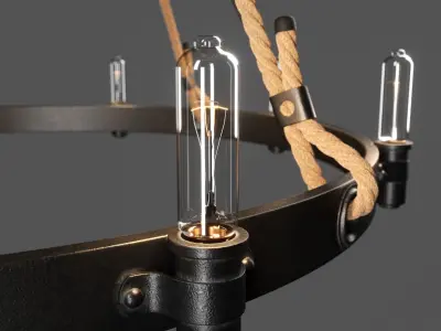 Ceiling Loft Rope Chandelier 3D model