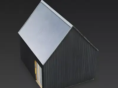 Modern Rustic Nordic Cabin 3D Model Low-poly 3D model