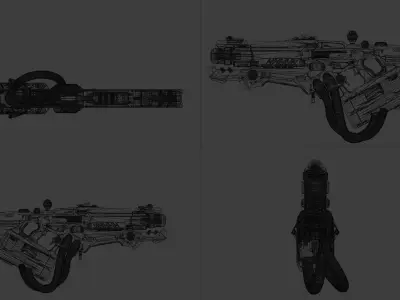 Sci-fi weapon Suzaku 3D model