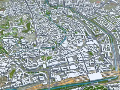 Erfurt Germany Low-poly 3D model