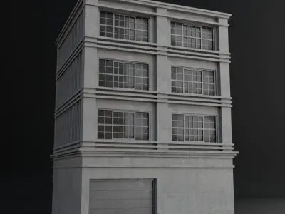OLD RETRO CLASSICAL BUILDING 6 Low-poly 3D model