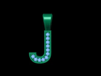 Pendant J letter 3D print model