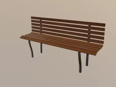 Bench Low-poly 3D model