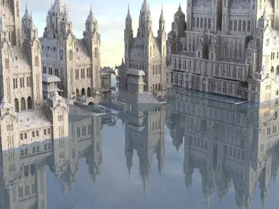 Fantasy Venice waterfront kit bash collection 2 3D model 3D model