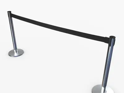Airport Stanchions Metal Long 3D model