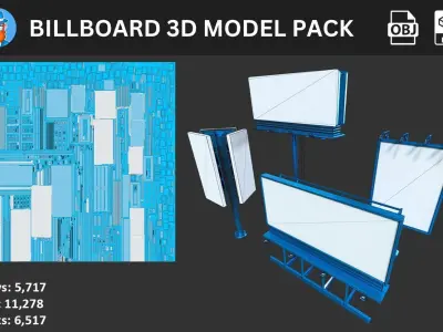 Billboard Empty 3D Model Pack 3D model