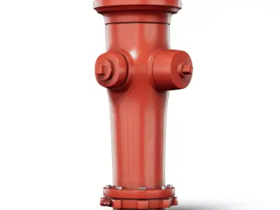 Fire Hydrant red Low-poly 3D model