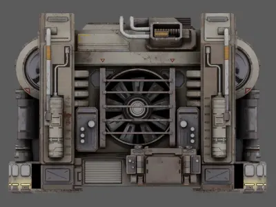 Low Poly Generator futuristic spaceship Low-poly 3D model