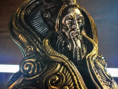 Stasis bronze statue on wooden table 3D print model