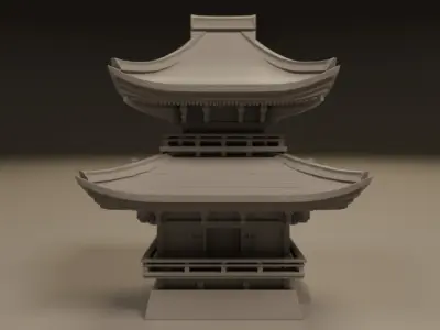 japanese temple 3D print model get