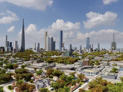 Modern Modular City Blender Cycles Low-poly 3D model