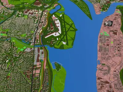 Alexandria City USA Nov 2020 3d model Low-poly 3D model