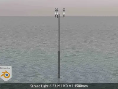 Street Light 6 F3 M1 K0 A1 4500mm Low-poly 3D model