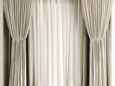 Silk and Cotton Curtain Low-poly 3D model