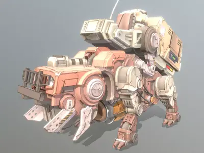 CYBORG Robotic BULLDOG Idle fbx png 3D model