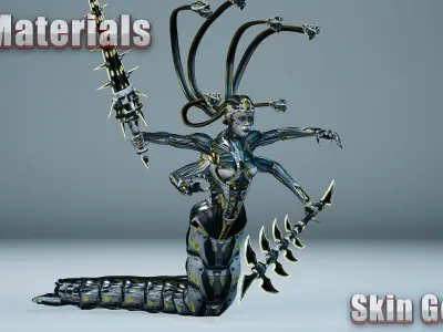 Sci-fi Medusa Gorgon Low-poly 3D model