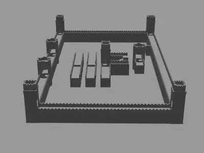 Medieval Fortress Builder Free low-poly 3D model