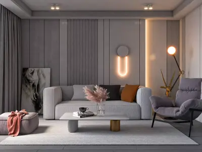Living room 3d model 3D model order