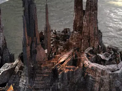 Morder style rock mountain base 3D model