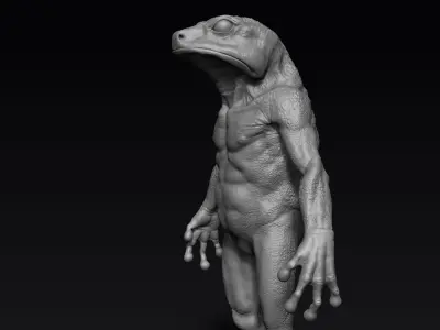 Frog Humanoid Creature 3D model
