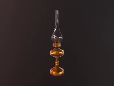 Oil Oriental Kerosene Lamp 2 Low-poly 3D model
