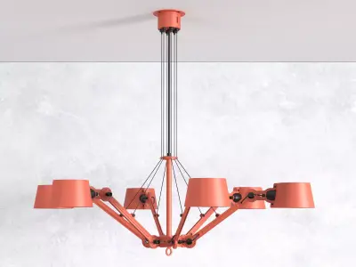 B C orange chandelier hanging from ceiling 3D model
