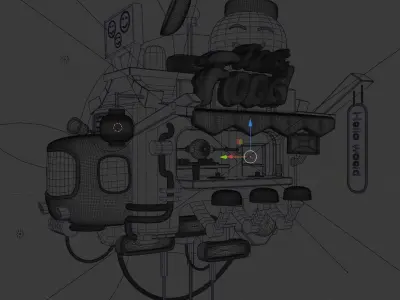 3d cyberpunk truck  Low-poly 3D model