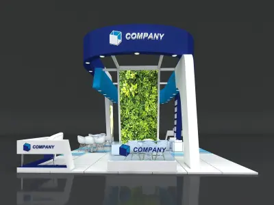 Exhibition Stand Stall 11x7m Height 500 cm 4 Side Open 3D model