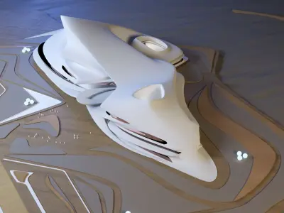 organic building  Low-poly 3D model