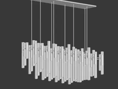 Waterfall Linear Rectangular Suspension Chandelier luxxu  3D model