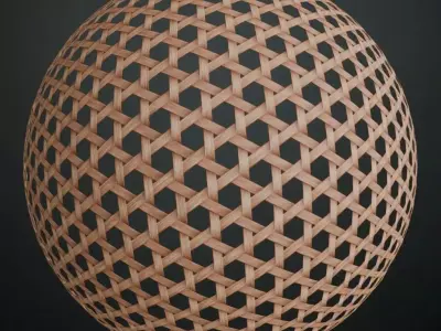 Bamboo Star-Weave Hexagonal Lattice PBR Texture