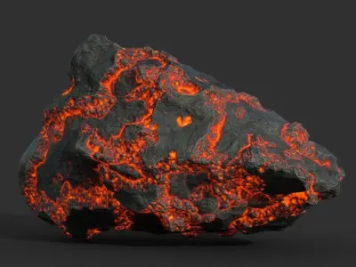 Low poly Lava Rock A-190427 Low-poly 3D model