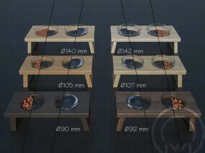 Pet bowl wet food water 3D model