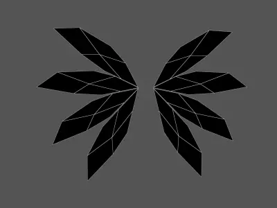 Low Poly Wings v3 004 Free low-poly 3D model