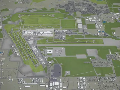 Houston George Bush Airport Low-poly 3D model