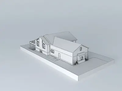 Small Split Entry House Free 3D model