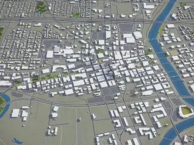 Des Moines - 3D City Model Low-poly 3D model