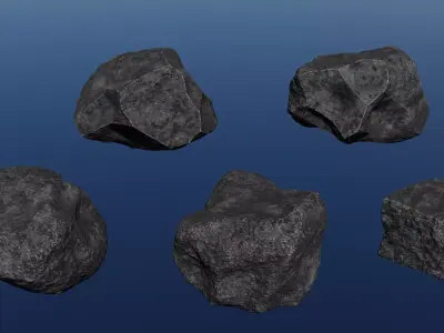 Realistic customizable rocks asset Low-poly 3D model