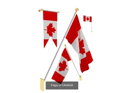 G7 Summit Country Flags 3D Model Pack