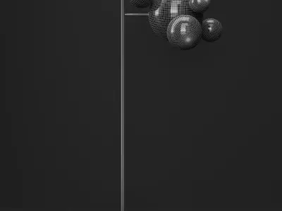 Giopato and Coombes floor lamp BOLLE 6 bubble FROST  GOLD 3D model