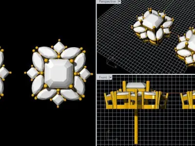 Stud Earrings 3dm file 3D print model