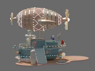 Cartoon Art decorations Holiday Decorations 3D model