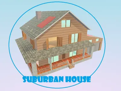 Suburban House Free 3D model