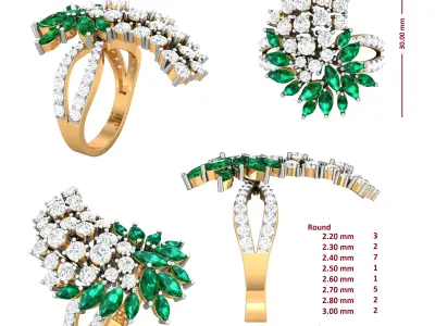 Diamond Ring for Women 3D print model 7
