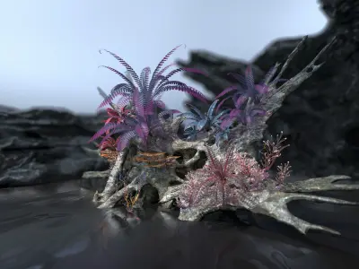 Alien Vegetation collection 1 Low-poly 3D model