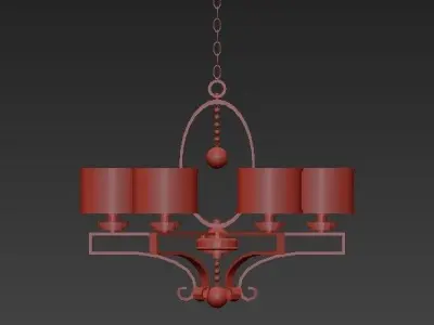 ROSENDAL light chandelier with shades 3D model
