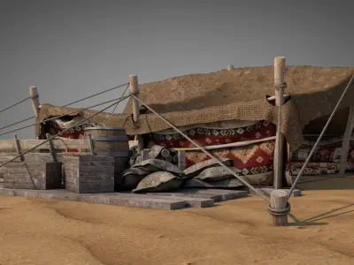 Bedouin Desert Tent v6 3D model