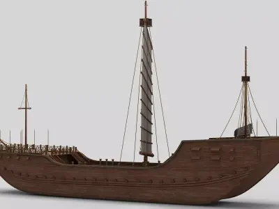Ancient Chinese Ship 01 3D model