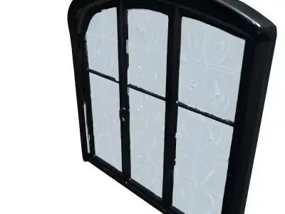Arched Window with Decorative Glass Low-poly 3D model